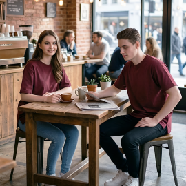 K&S Basic Tee Maroon
