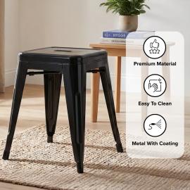 London Stool 39x39x45Cm Black