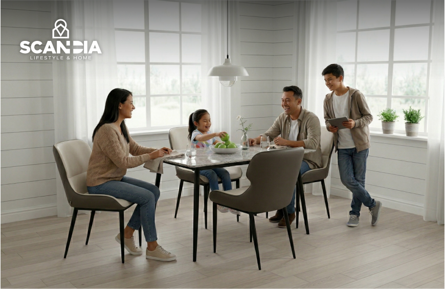 Dari Minimalis Hingga Klasik: Dining Set Scandia untuk Setiap Moment di Ruang Makan